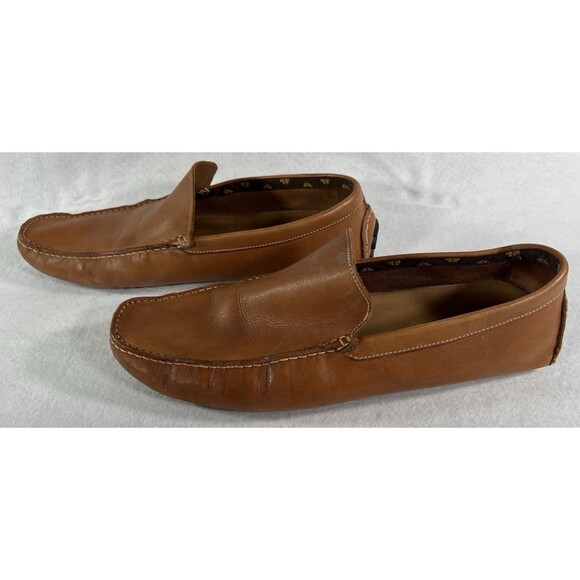 DONALD PLINER Brown Leather Slip-on Driving Loafers Moccasins Size 13M
